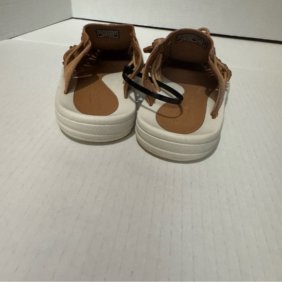 Keen Women's UNEEK Premium Leather Slide Brown Woven Slip-On Shoes 6 - Picture 5 of 12